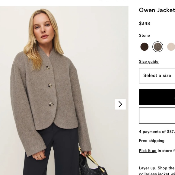 reformation Owen jacket medium - Picture 1 of 3